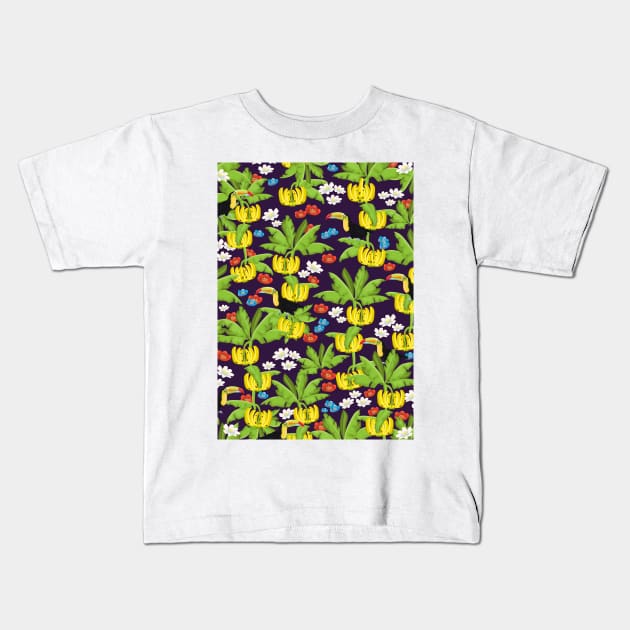 Tropical paradise pattern. Kids T-Shirt by nickemporium1